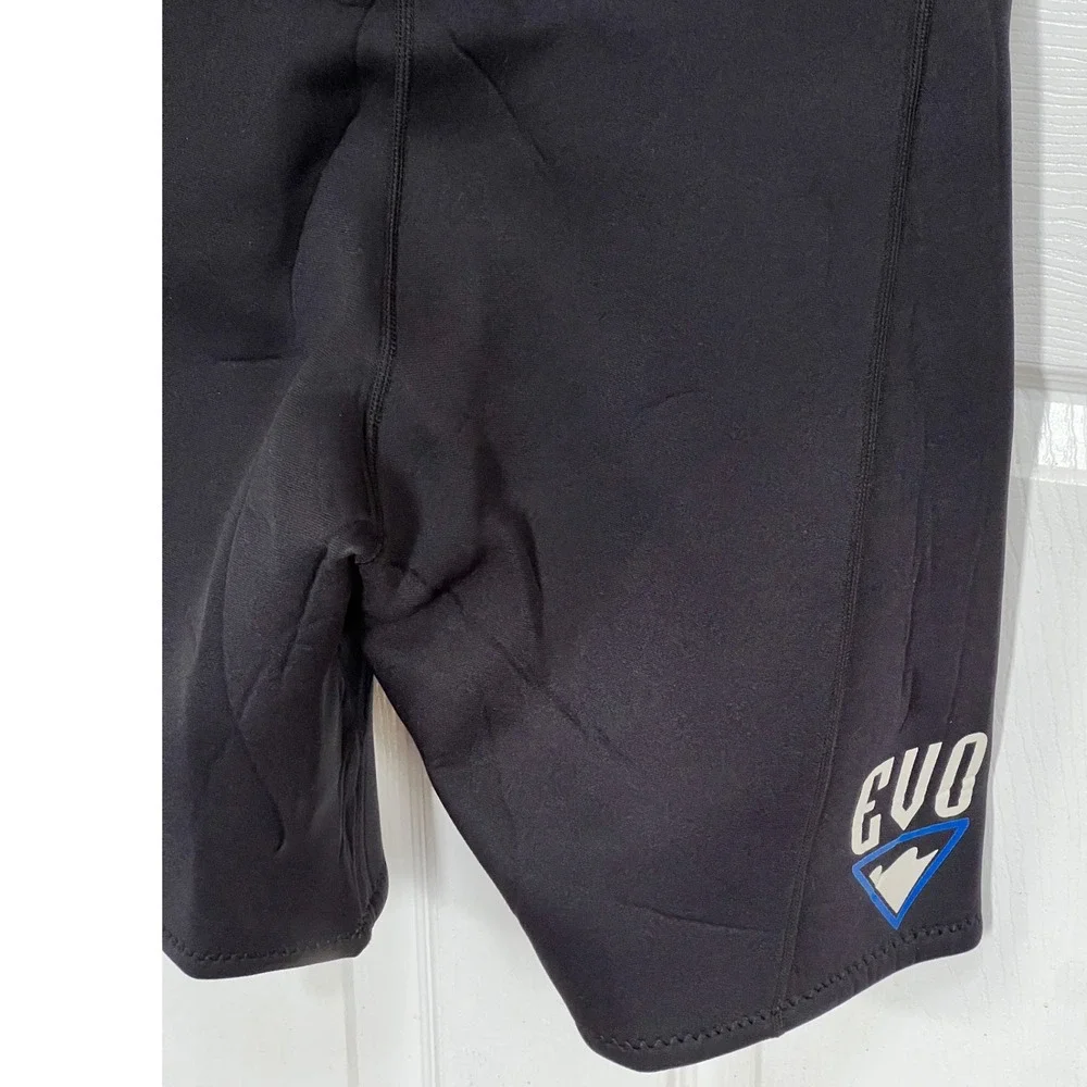 EVO 3mm Shorty Wetsuit Mens XL Black Blue Short Sleeve Back Zip Scuba Dive Surf